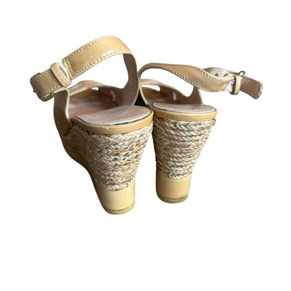 Stuart Weitzman Patent Leather Espadrille Wedge Sandals Heels Size 7 Women's - Picture 6 of 14